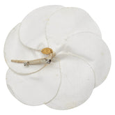 シャネル カメリア ブローチ コサージュ ホワイト ファブリック レディース CHANEL 【中古】